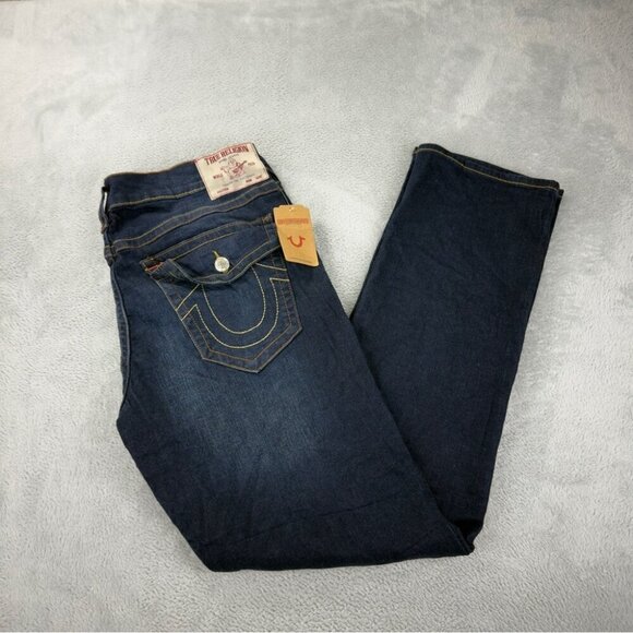 True Religion NWT Men's Sz 38x34 Ricky Flap 34 Relaxed Straight SN 105446 Denim - Picture 3 of 12